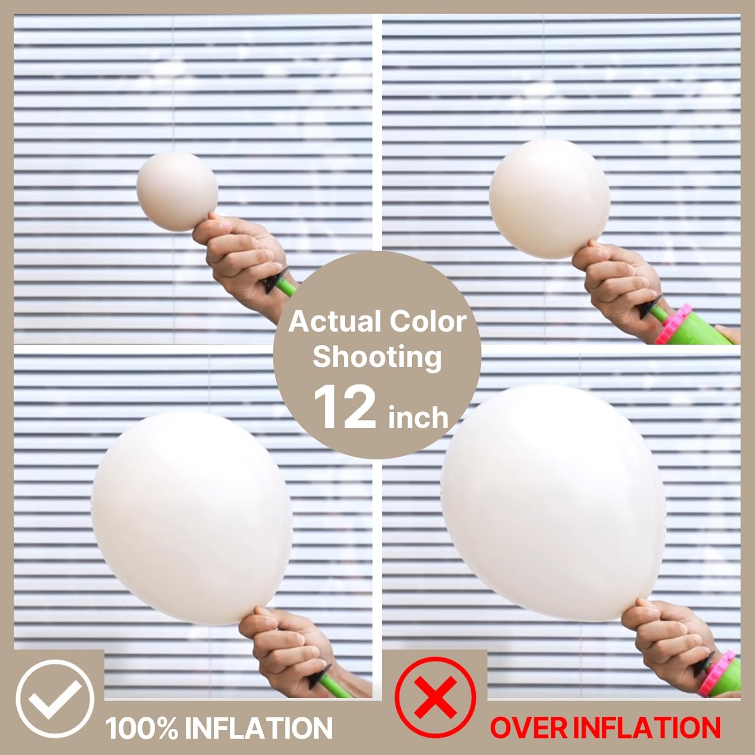 PartyWoo White Sand Balloons - 50 Pcs 12 Inch Beige Cream Ivory Latex for Weddings & Celebrations