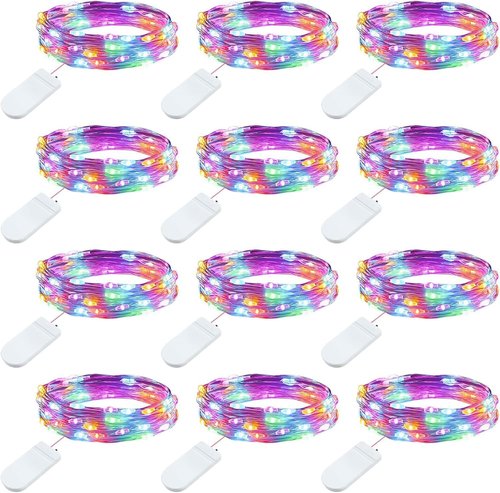 Brightown 12 Pack Fairy Lights - 20 LED Waterproof Battery Operated Micro Lights for Christmas Decor & DIY Crafts