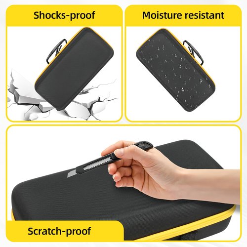 HESPLUS Storage Case for Fanttik Slim V8 Apex / V8 Mate / V10 Apex / V10 Mate Car Vacuums - Cordless Handheld Vacuum Carrying Bag for Travel, Blackyellow (Case Only)