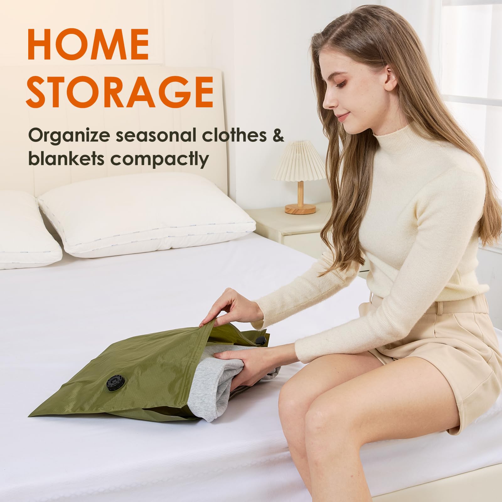 Bfhosehold Heavy Duty Vacuum Storage Bags with Electric Pump & Hand Compression, 4 Pack Vacuum Seal Bags for Clothing, Bedding, Space Saver Bags Includes Smart QR Code for Inventory Tracking