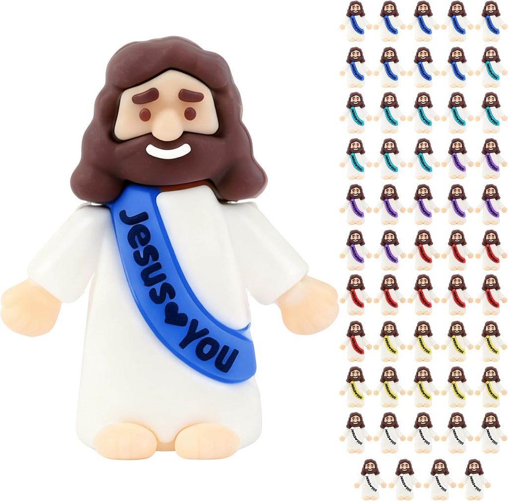 Skiennix 54 Pack Little Jesus Figurines - Pocket-Sized Religious Gifts for Church & Easter Celebrations