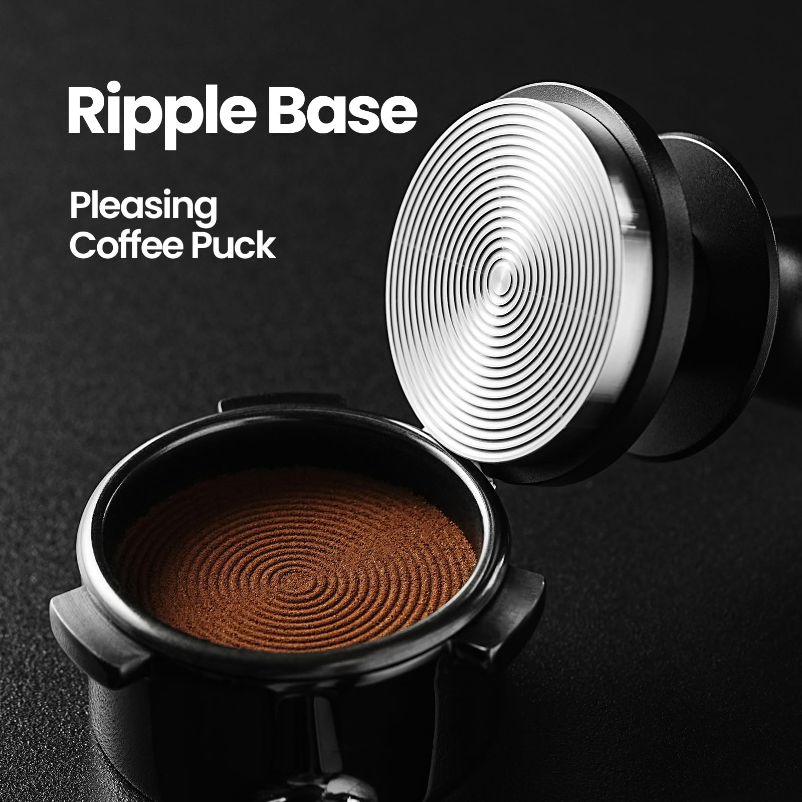 MHW-3BOMBER 58mm Coffee Tamper, Wooden Espresso Tamper Tool with 2 Spring Loaded, Auto-rebound, Auto-Leveling Tamper without Tilting, 58.35mm Stainless Steel Base, T7124