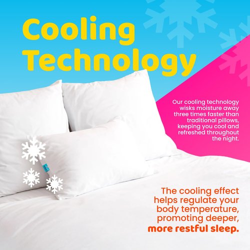 Marshmalloo Cooling Pillow, Premium Microplush Filling, Breathable Cover, Standard, Queen, & King Sizes (Soft, Standard)