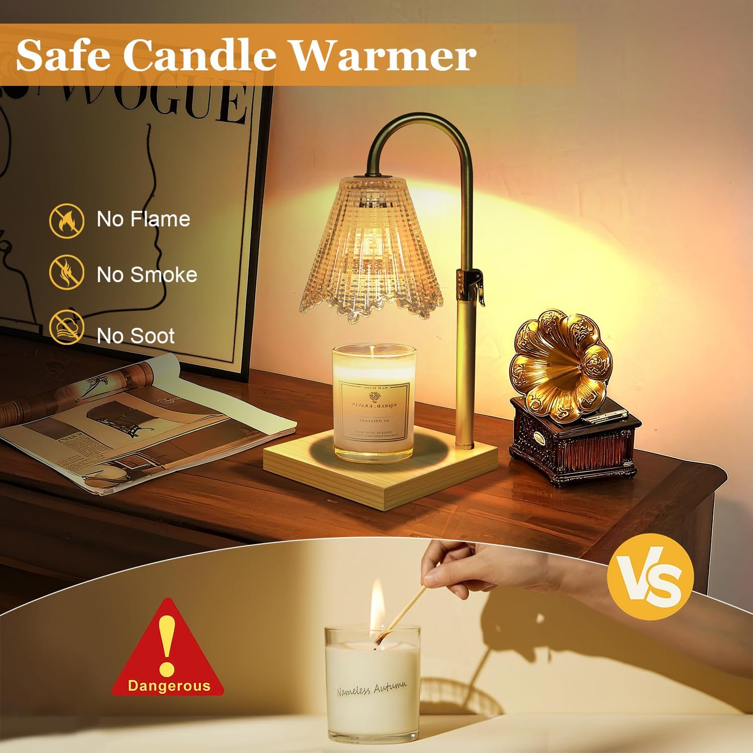 Skiennix Candle Warmer Lamp - Dimmable with Timer | Perfect Birthday Gift for Women & Home Decor