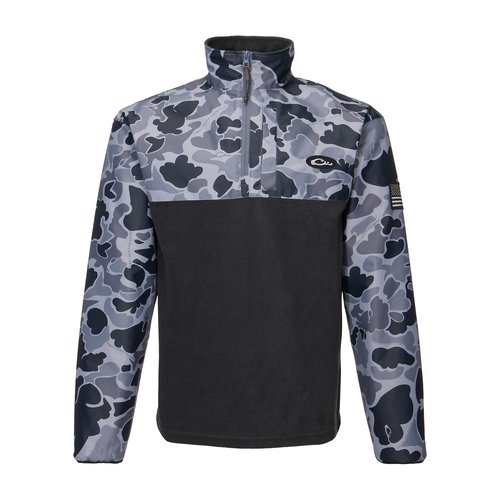 Drake Waterfowl Men's Standard MST Quarter 1/4 Zip Refuge Eqwader Waterproof Windproof Breathable Resistant Outdoor Hunting Jacket, Black, X-Large