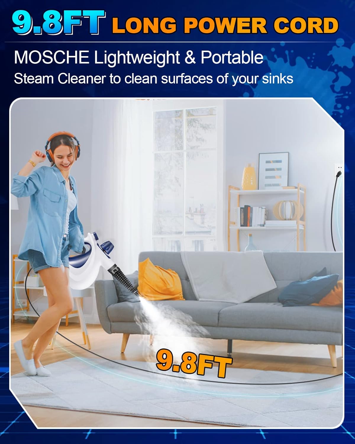 Skiennix Handheld Steam Cleaner - Multi-Surface Pressurized Steamer with 11-Piece Accessory Set