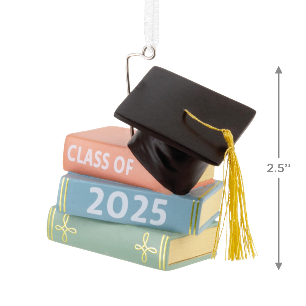 Hallmark Graduation Cap and Books Class of 2025 Christmas Ornament, Graduation Gifts