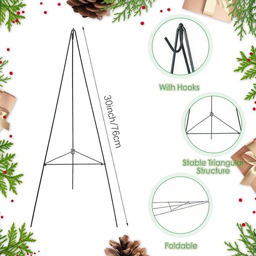 Christmas Wreath Stand by [Brand Name] - 30-Inch Large Wire Easel Holder for Cemetery & Outdoor Use
