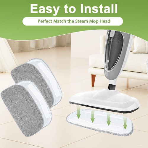 Nicemiya 6 Packs Steam Mop Pads Compatible with GorFanty GF-6610B/GF-6610, Neugo NE033/NE033M & Mxnsewr Steam Mop, Washable & Reusable Replacement Microfiber Cloth