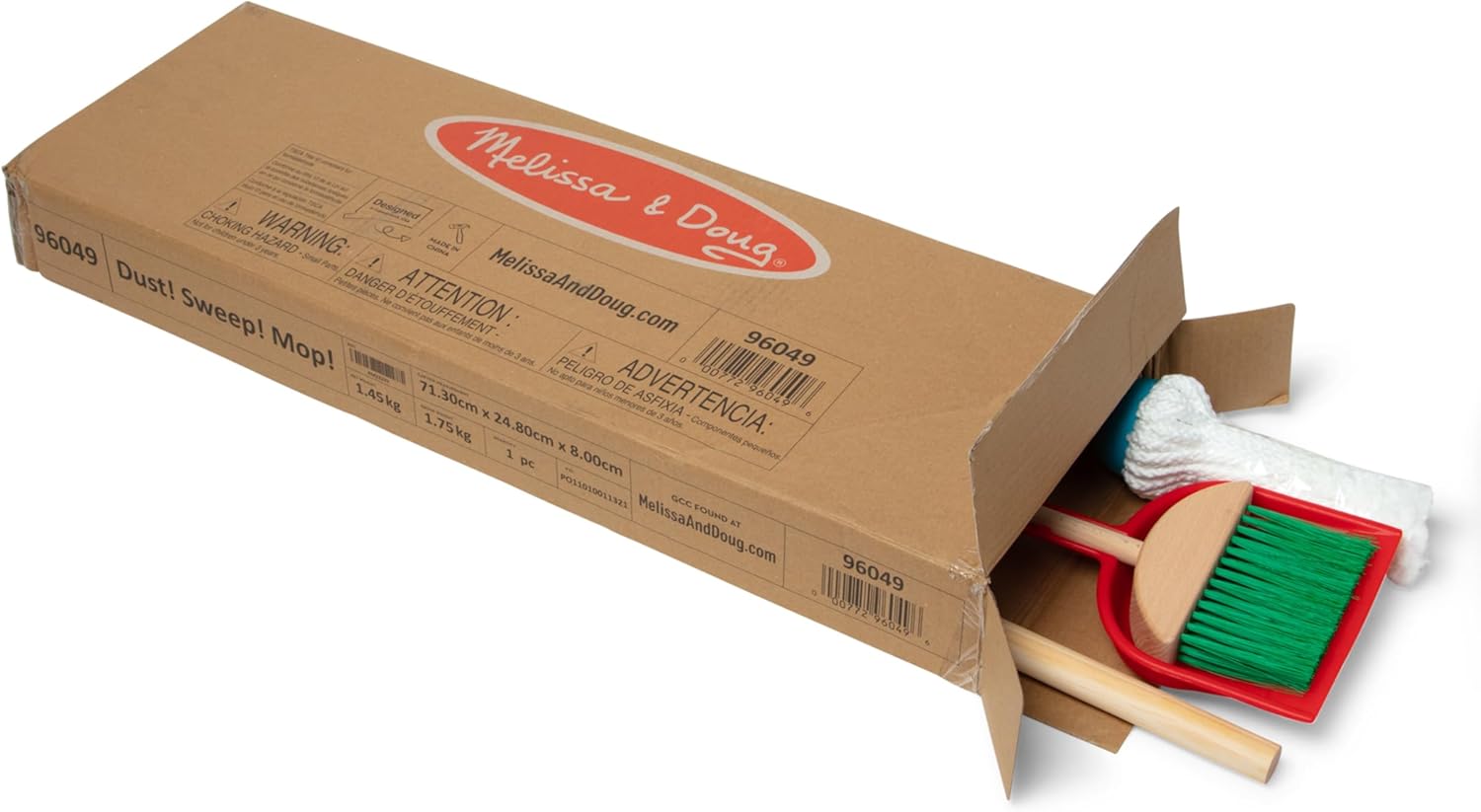 Melissa & Doug Toddler Cleaning Set - 6-Pc. Dust Sweep Mop with Broom & Accessories for Kids 3+