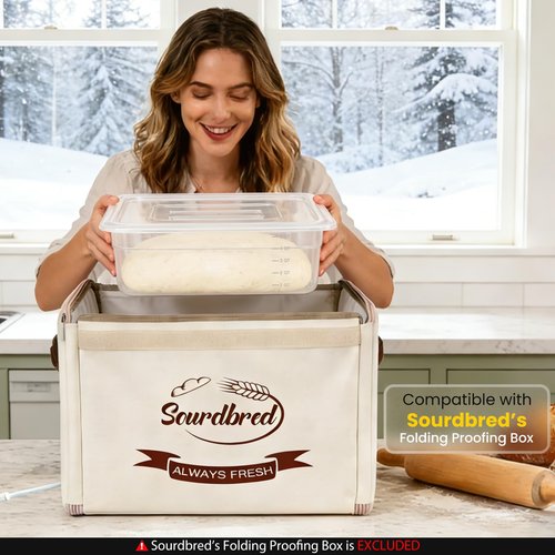 Dough Proofing Container, 5Qt Large Capacity Holds Up to 6.6Lb of Dough, BPA-Free Tray with Lid Dough Rising Box for Bread, Sourdough, Pizza Dough Stackable Dough Container(Clear 1 Pack)