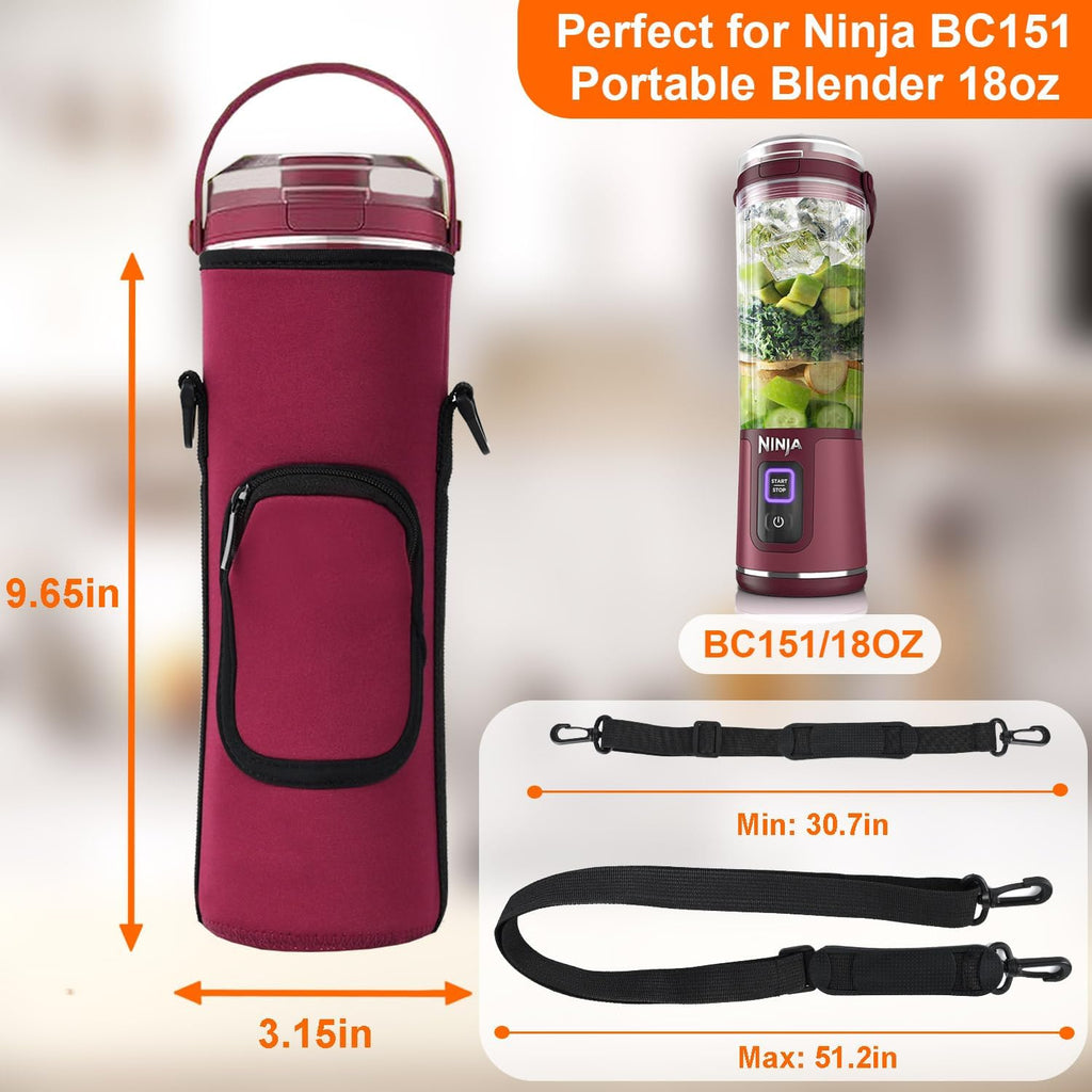 Ninja Storage Bag - Portable Blender Dust Cover with Shoulder Strap & Accessory Pocket | Burgundy