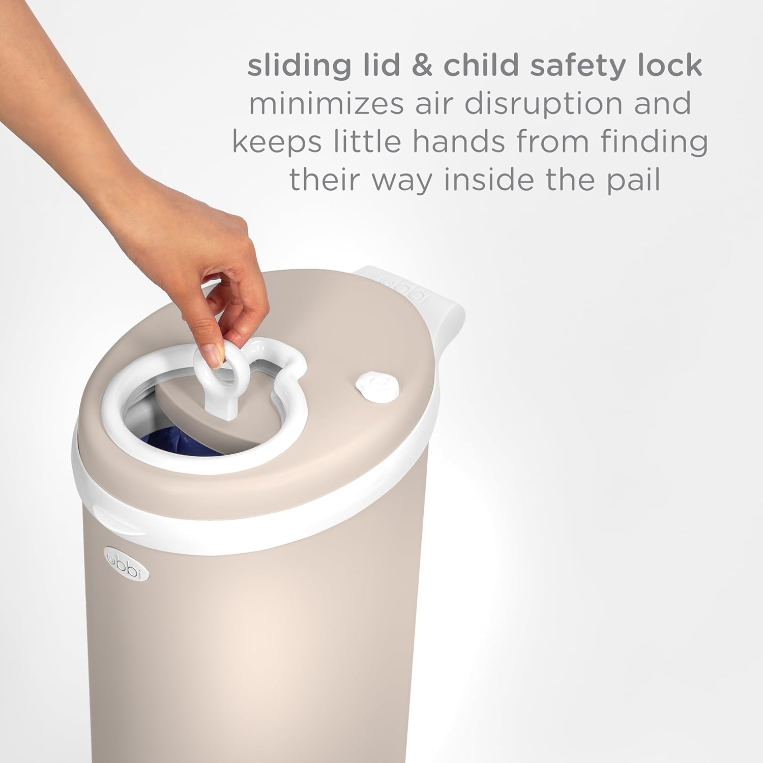 Ubbi Stainless Steel Diaper Pail - Odor Locking Design | No Special Bag Required, Taupe Finish