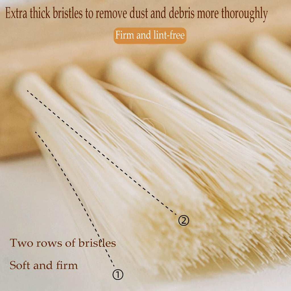BSMstone Mini Broom and Dustpan Set Small Metal Dustpan and Brush Set Hand Whisk Broom for Home Office Desktop Sofa Pet Care Household Cleaning (sisal Hemp bristles, White)