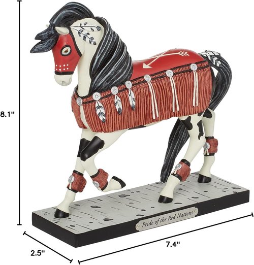 Enesco Pride of The Red Nations Figurine - 7.4 Inch Multicolor Trail of Painted Ponies Collectible
