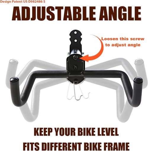 Gootus Bike Wall Mount Hanger - Horizontal Bicycle Storage Rack | Indoor Holder for Road, Mountain & Hybrid Bikes