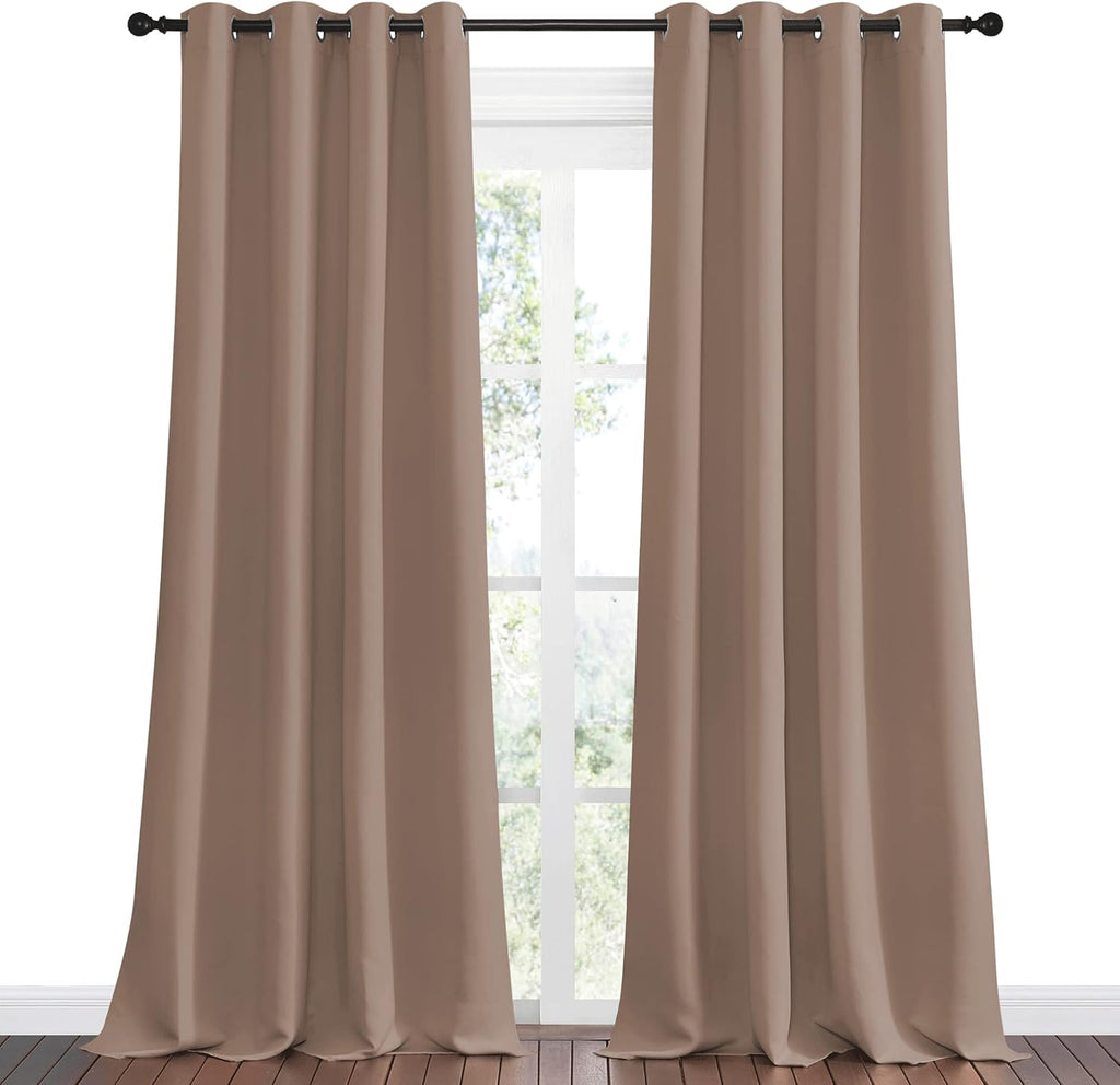 NICETOWN Blackout Curtains - Thermal Insulated Grommet Drapes for Bedroom | Set of 2 Panels, 55x90 Inch, Cappuccino