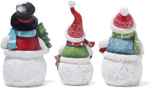 Hodao Christmas Snowman Family Figurines - Handmade Winter Decor for Holiday Celebrations | 3 PCS Set