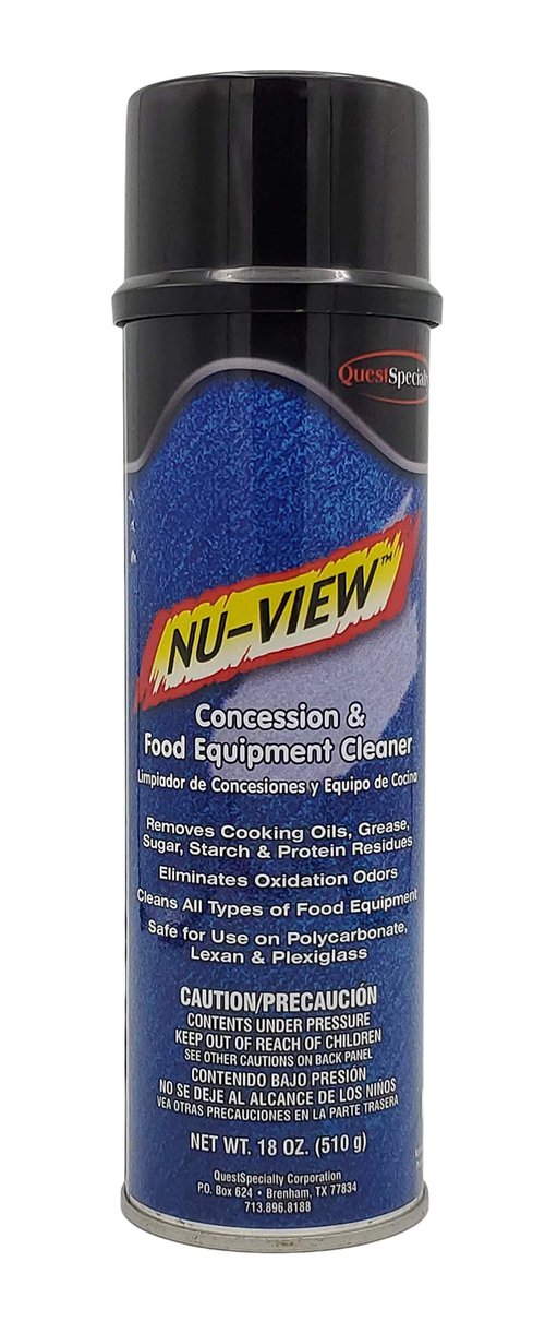 NU-View Concession & Food Equipment & Multi-Purpose Cleaner, Removes Cooking Oil, Grease, Sugar, Starch & Protein Residues, 18 OZ