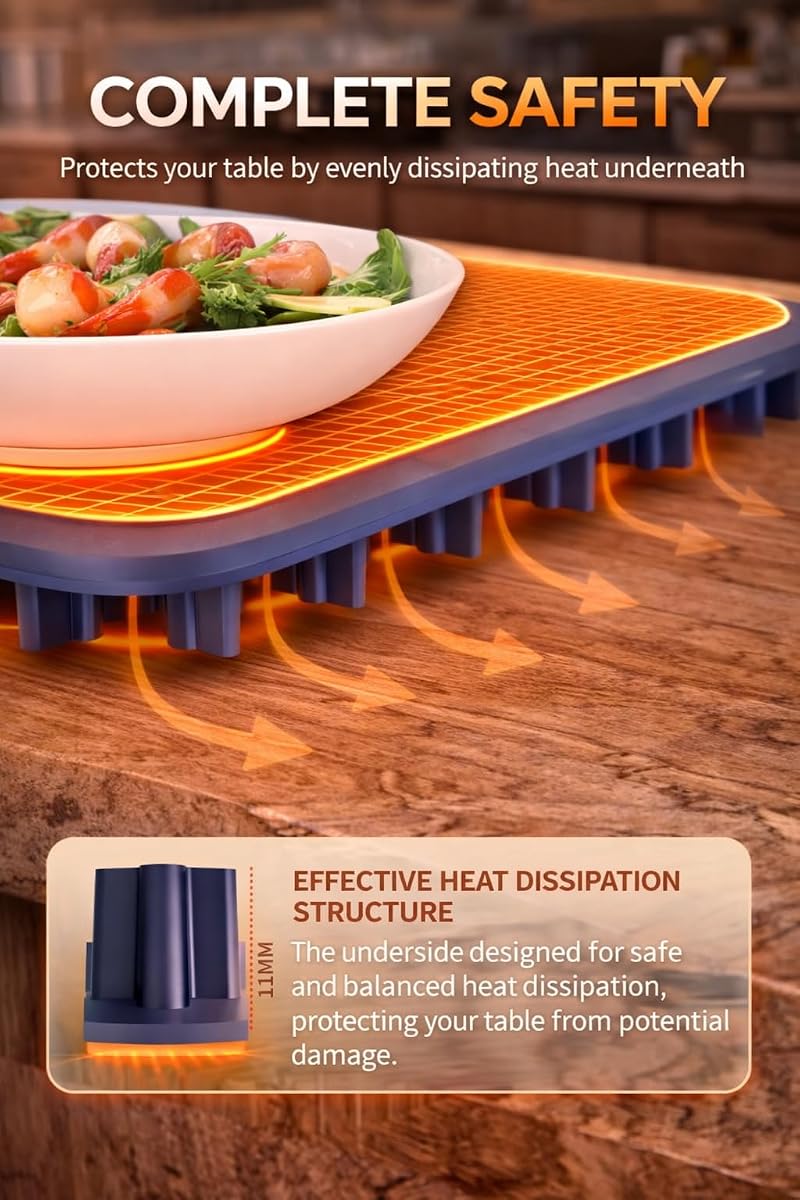 XXXL Electric Warming Mat 40 x 15 in - Large Silicone Food Warmer for Buffet & Parties