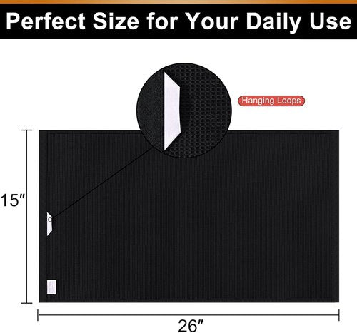 Homaxy 100% Cotton Waffle Weave Kitchen Towels - Soft & Absorbent 4-Pack | Quick Dry 16 x 26 Inches - Black
