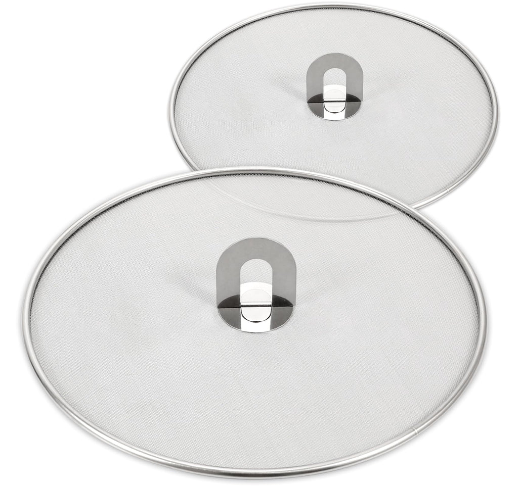 Splatter Screen for Kitchen, Stainless Steel Fine Mesh Splatter Screen for Frying Pan, 10, 13 Inch Grease Splatter Guard with Fold Flat Knob