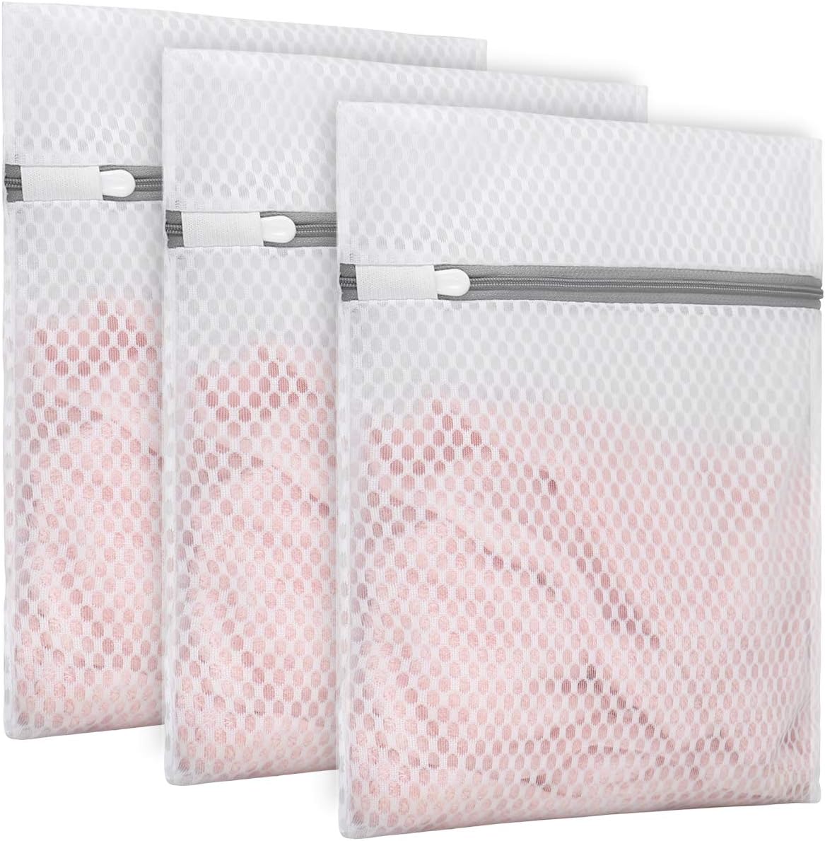 Muchfun Durable Honeycomb Mesh Laundry Bags - 3 Pack for Delicates | 9 x 12 Inches