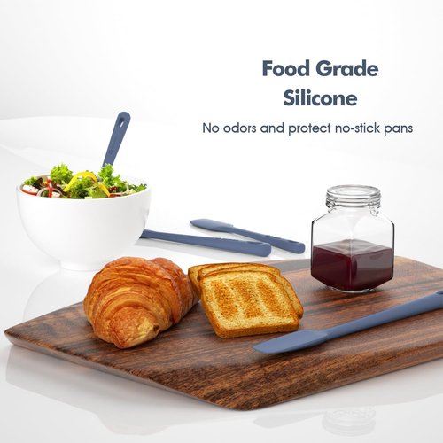 ChefAide Silicone Spatula Set - 4 Pieces with Ergonomic Grip & Heat Resistance for Nonstick Cookware