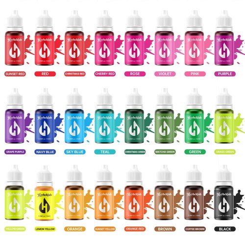 Food Coloring Liquid - 24 Vibrant Colors | 0.35 fl oz Concentrated Water-Based Dye for Baking, Icing & Crafts