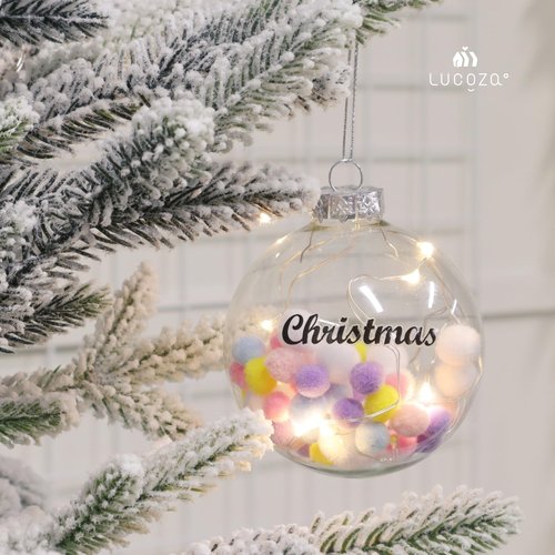 LUCOZA Clear Glass Ornaments, 3.15 Inch Fillable Christmas Balls DIY for Christmas, Wedding, Party, Round Transparent Glass Balls (Large, 9, Count)