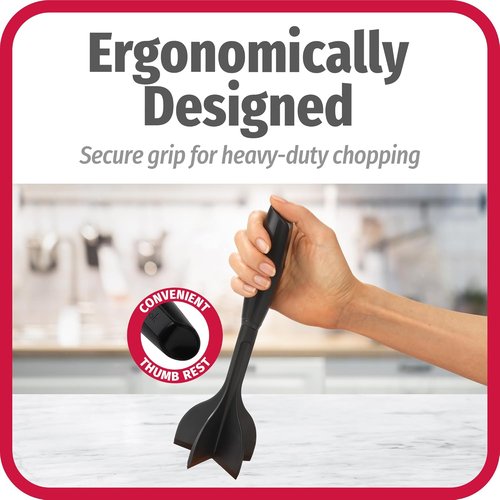 GoodCook Ground Meat Choppers - Heat-Resistant Nylon 5-Blade Set of 2 for Beef & Turkey, Black