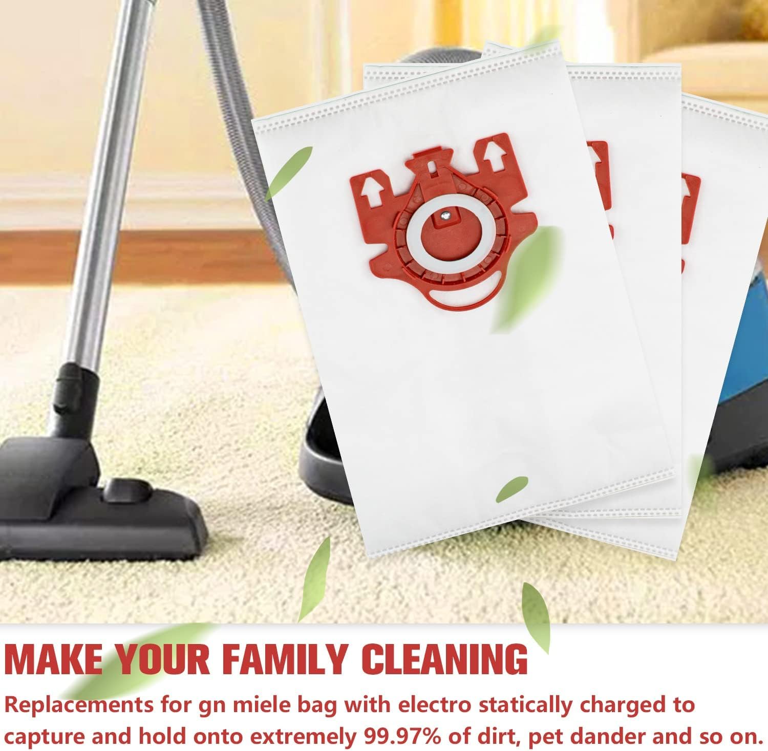 Miele 3D Airclean Dust Bags - Replacement for FJM Vacuum Series | Pack of 10 with Filters