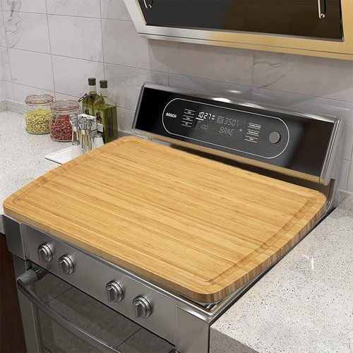 Takywep Stove Top Covers for Electric and Gas Stoves, 30" x 20" Extra Large Bamboo Cutting Board and Noodle Board for Kitchen, Wooden Kitchen Sink Cover for Counter Space & Decorative Tray