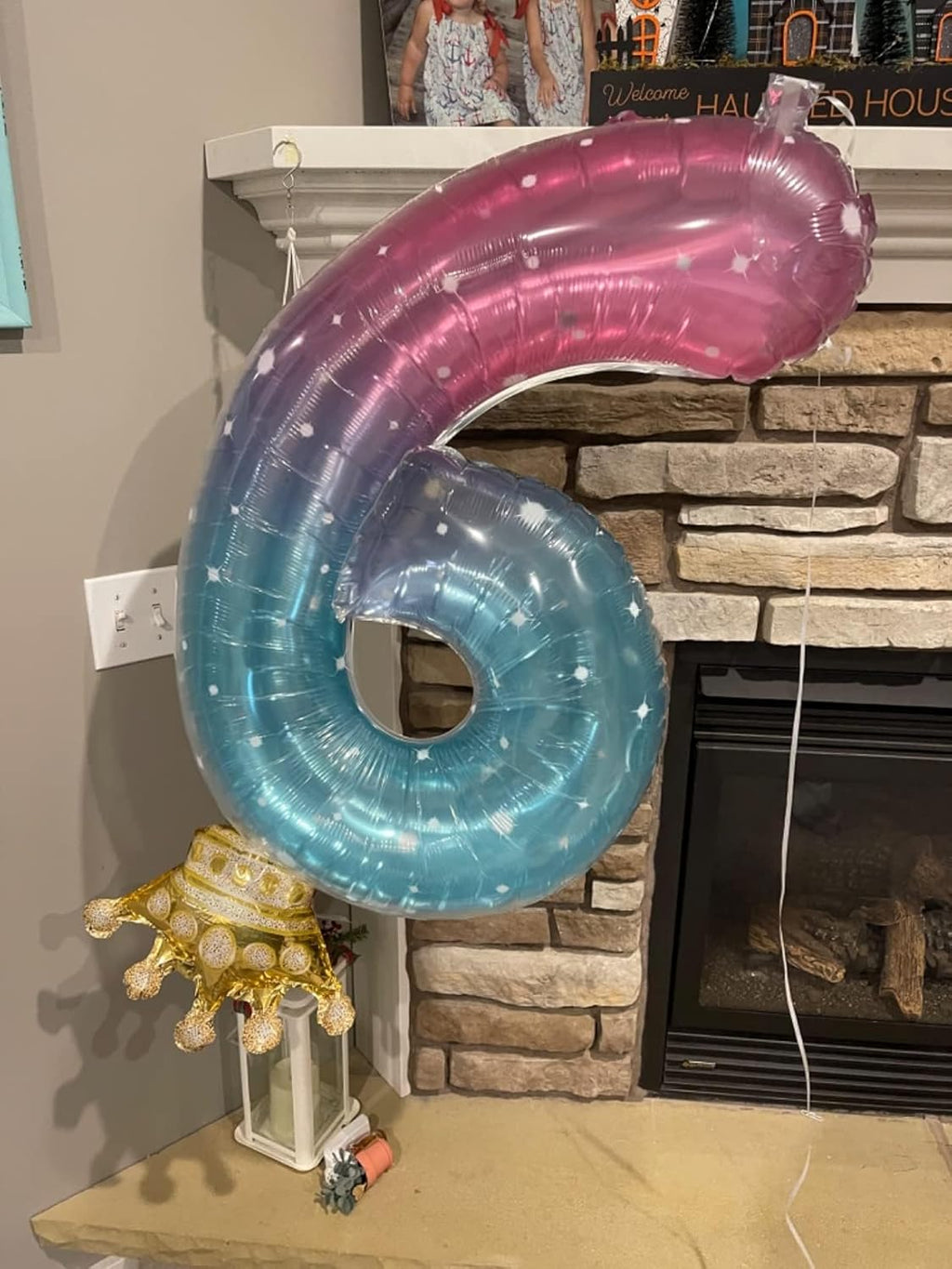 Number 7 Balloon by [Brand Name] - 40 Inch Birthday Decoration in Pink, Purple & Blue | Perfect for Engagements & Graduations