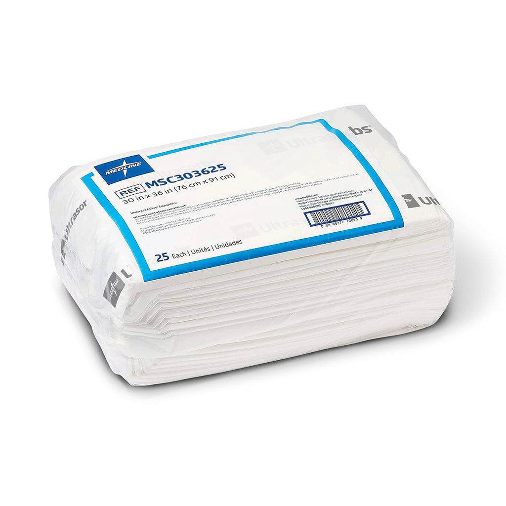 Medline Ultrasorbs Drypads - Super Absorbent Disposable Bed Pads | 30" x 36", 25 Count for Adults