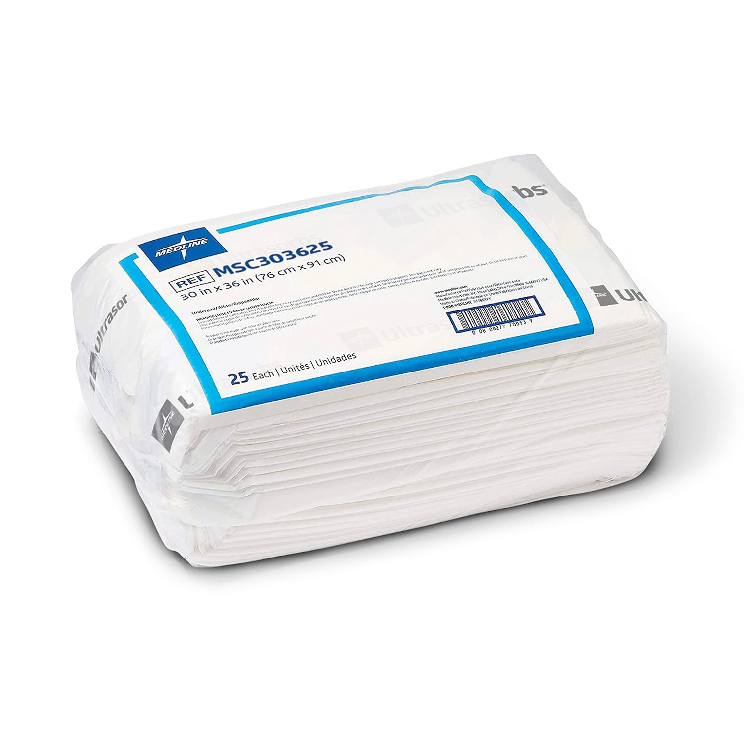 Medline Ultrasorbs Drypads - Super Absorbent Disposable Bed Pads | 30" x 36", 25 Count for Adults