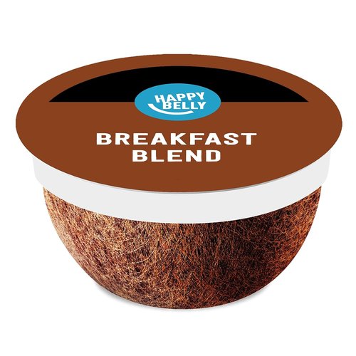 Happy Belly Compostable Coffee Pods - Light Roast, Compatible with K-Cup Brewer | 96 Count