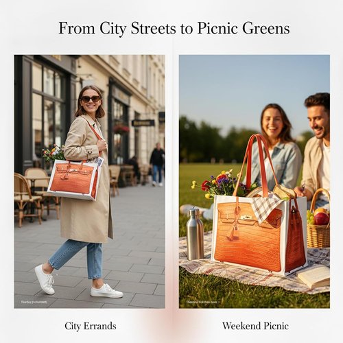 Chic Canvas Tote - Luxury-Inspired Print, Stylish Gift Bag for Women | Foldable Everyday Carryall