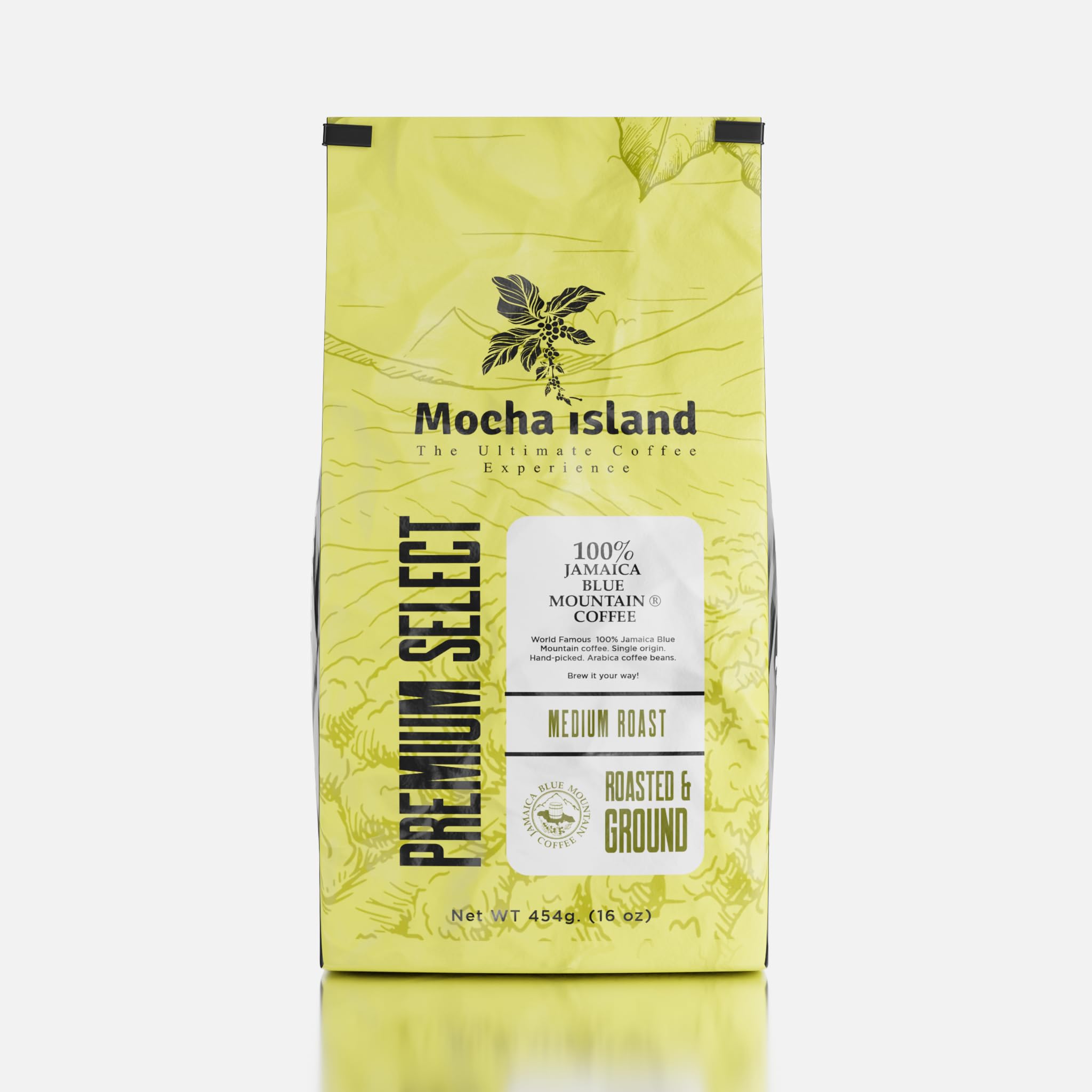 Mocha Island Blue Mountain Coffee (Blue Mountain Coffee Ground, 1lb)