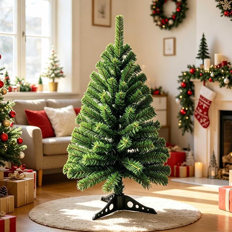 3FT Dark Green Mini Christmas Tree – Premium Foldable, Easy-Assembly Tabletop Tree