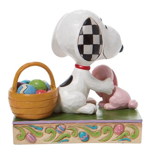Enesco Peanuts by Jim Shore Snoopy with Bunny and Easter Basket Figurine, 4.75 Inch, Multicolor