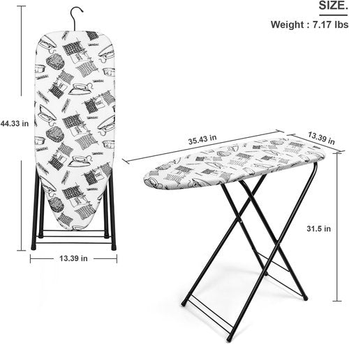 Duwee Ironing Board - Compact 13" x 35" Design with Heat Resistant Cover | Lightweight & Easy to Store