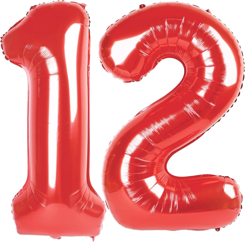Red 40-Inch Number 12 Balloon by [Brand Name] - Perfect for Birthday Celebrations & Events