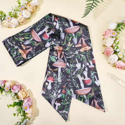 CRASPIRE Christmas Wreath Sash - Embroidered Monogram Design for Indoor/Outdoor Decor | Black Mushroom Plant