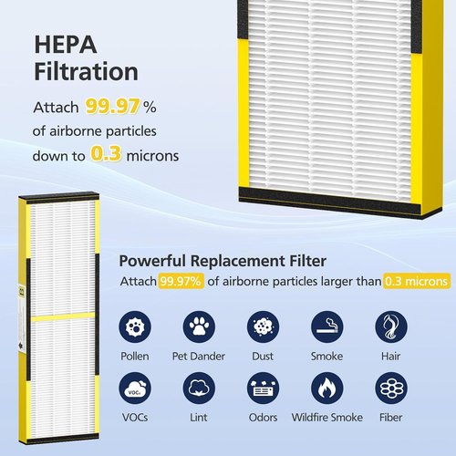 G-Guardian 4-Pack HEPA Filters B - Compatible Replacement for AC4825, AC4300, AC4800, AC4900, AC4850, AC4825E | Includes 8 Carbon Pre-Filters