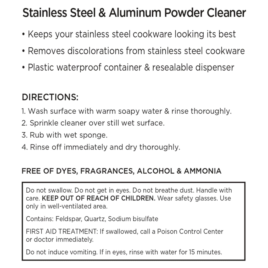 All-Clad Specialty Powder Stainless Steel Cleaner and Polish 12 Ounce Pots and Pans, Cookware White