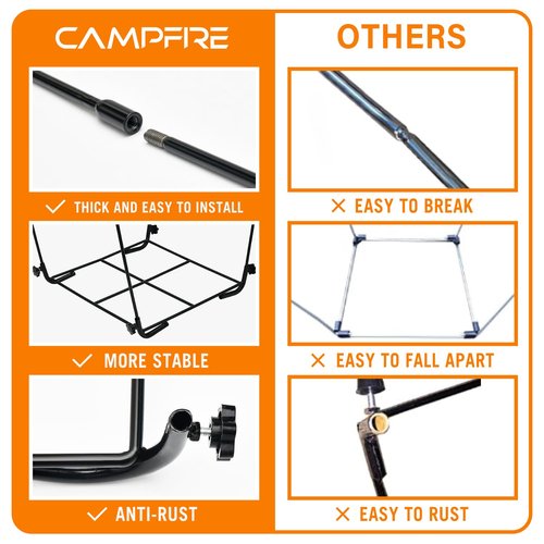CAMPFIRE Trash Bag Holder Fits 30-45 Gallon Bags, Multi-Use Garbage Bag Holder, Portable to Use Leaf Bag Holder for Yard, Camping, Parties, and Leaf Collector