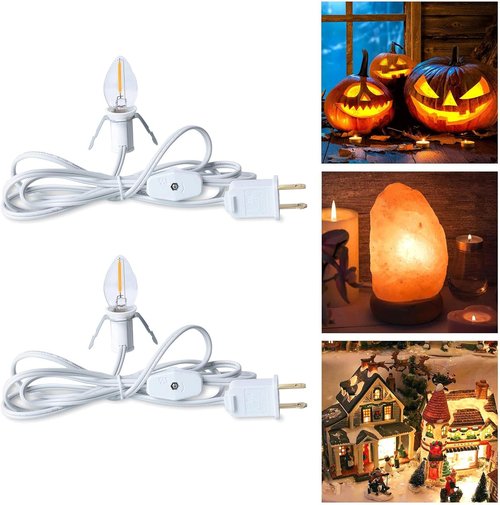 Brightown LED Accessory Cord - 6ft On/Off Switch for Night Lights & Holiday Decor | 2 Pack