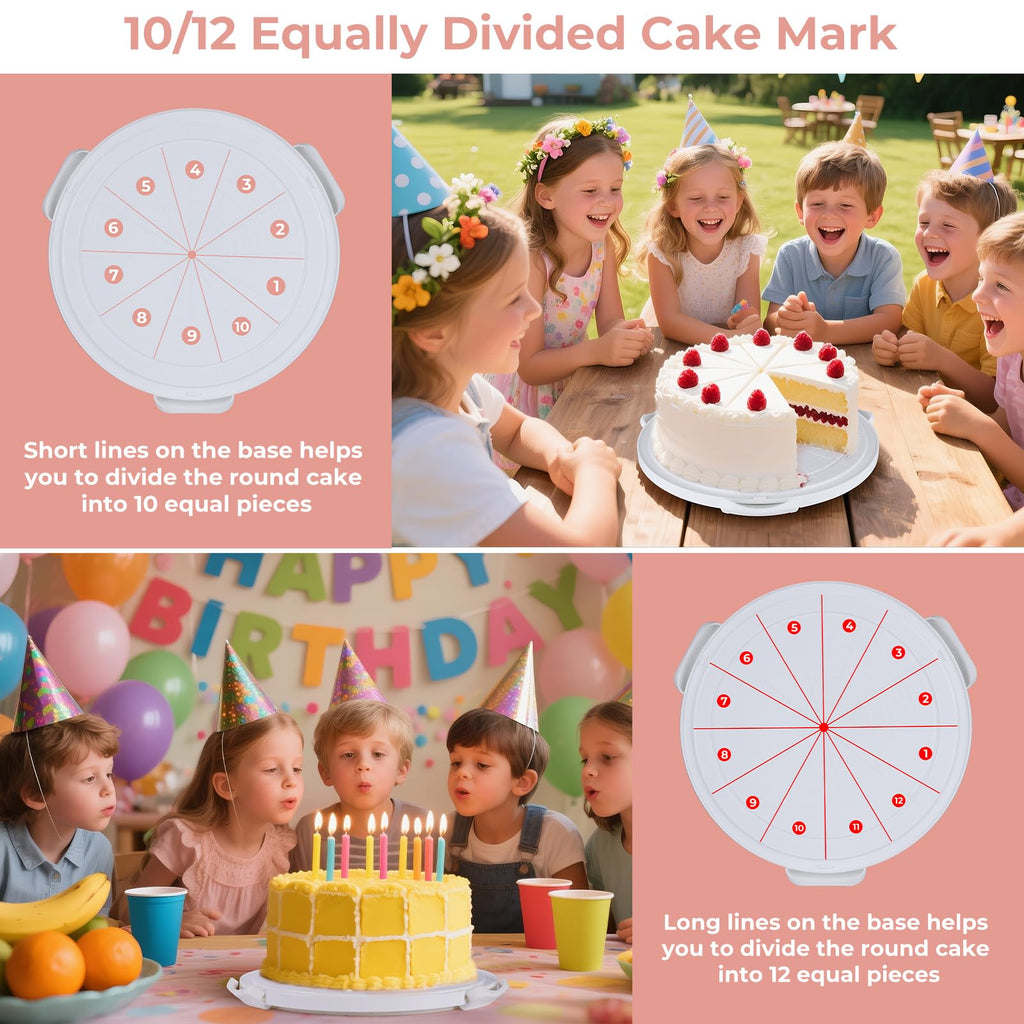 Targihoemt Foldable Cake Carrier, Holds up to 10in Round and 8.5in High Cake, with Lid and Handle