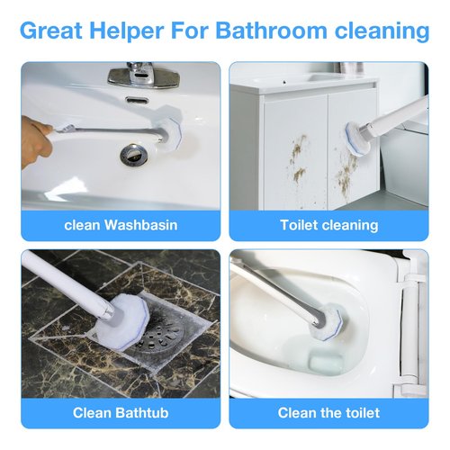 GanLiving Disposable Toilet Brush & Wand Refills, 50 Count 3-Layer Octagonal Toilet Cleaner Heads, Compatible with Most Standard Toilet Wands, Hygienic Bathroom Deep Cleaning